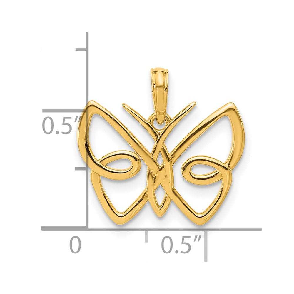 14k Polished Butterfly Pendant