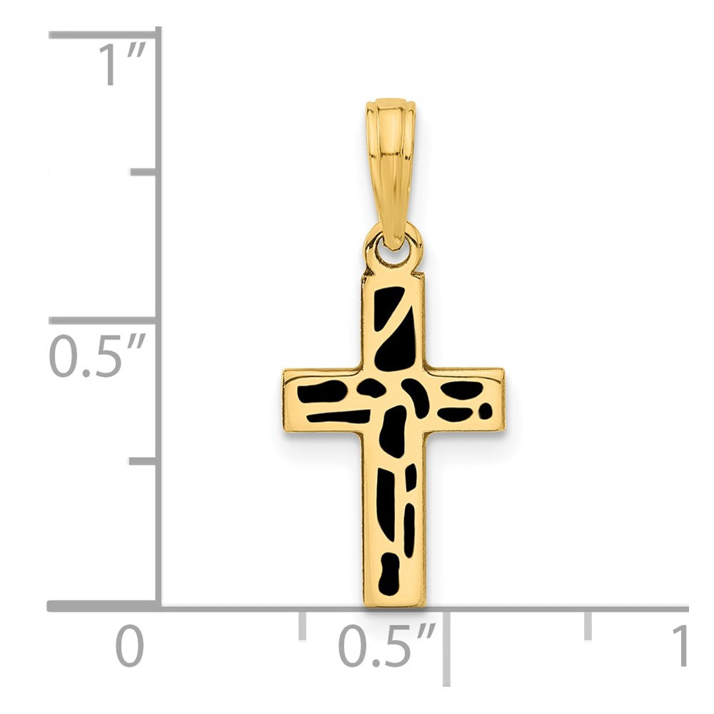 14k Fancy Enameled Cross Charm