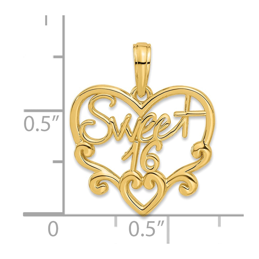 14k Fancy Sweet 16 Charm