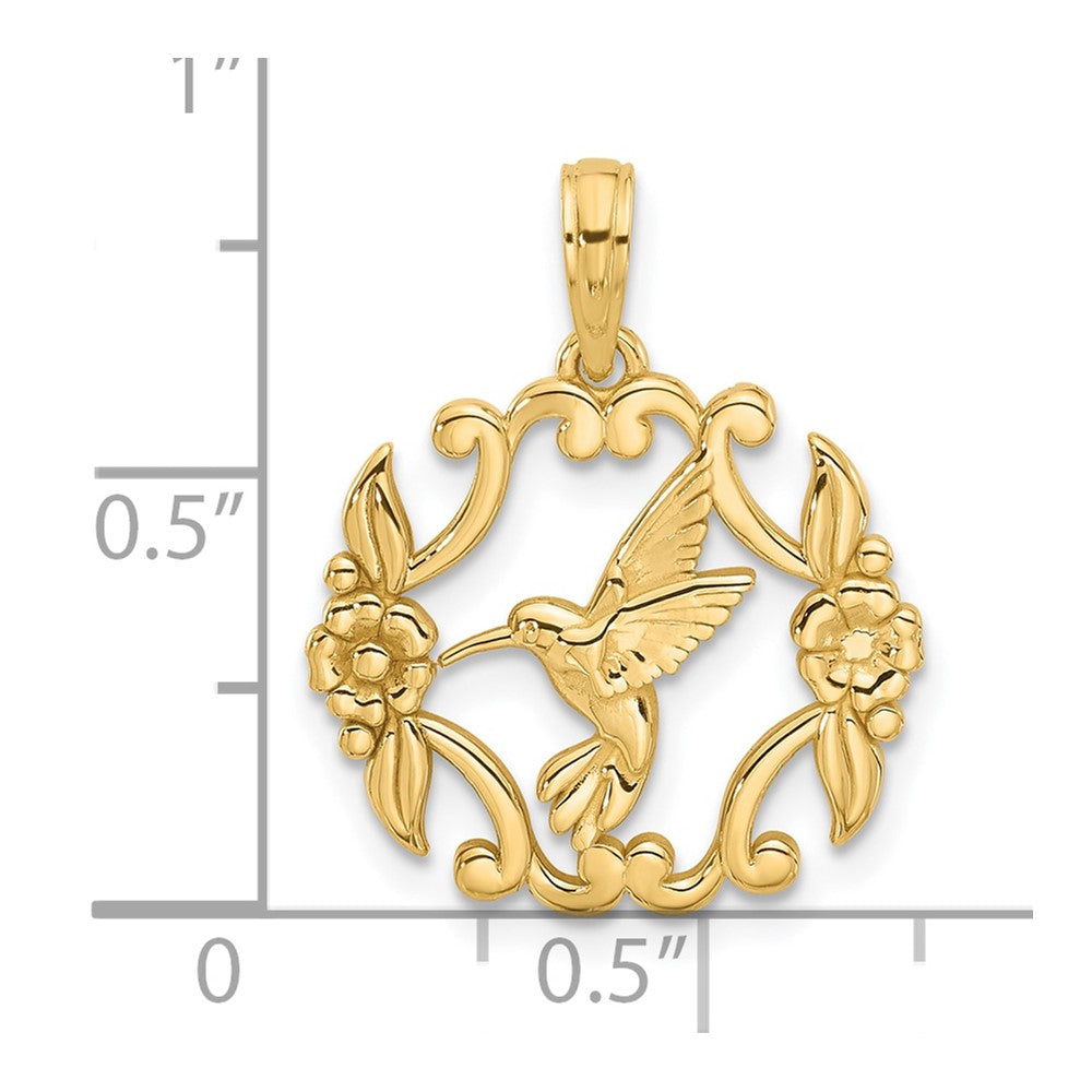 14K Polished Fancy Hummingbird Charm