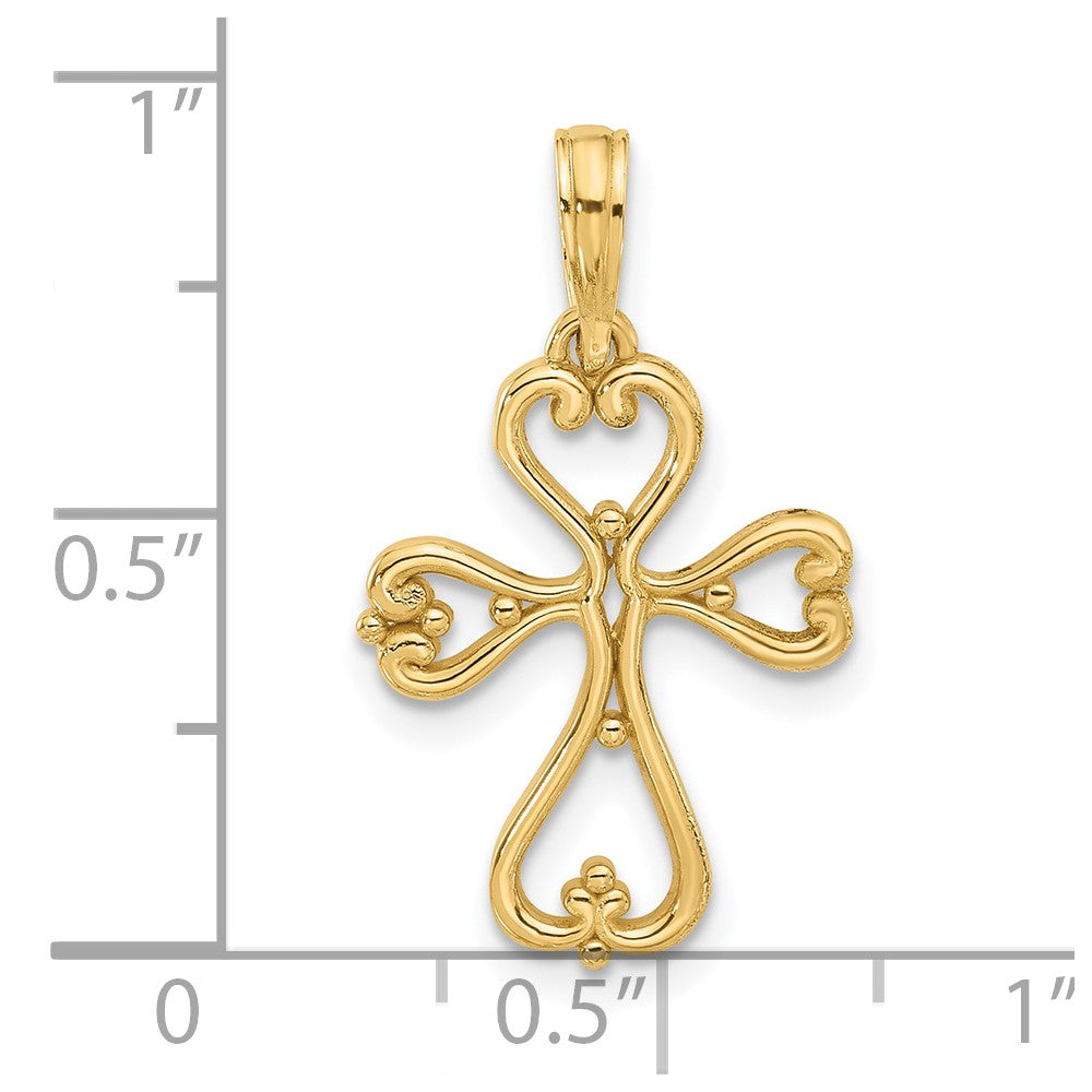 14k Fancy Cross Charm