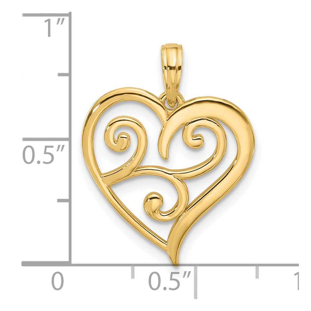 14k Fancy Heart Charm