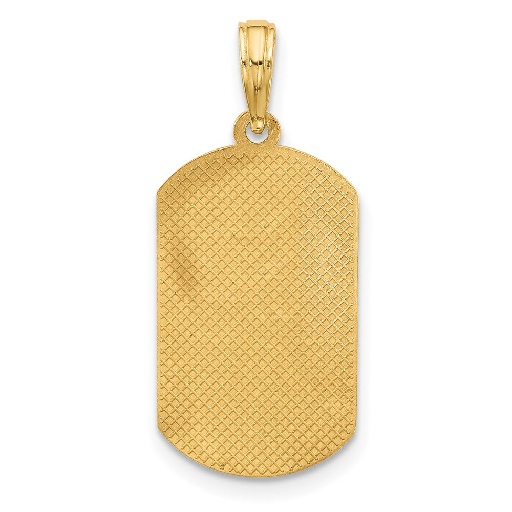 14KY Fancy Cross Dog Tag Charm
