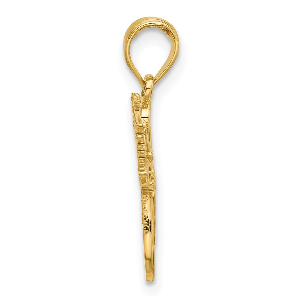 14KY Fancy Cross and Wings Charm