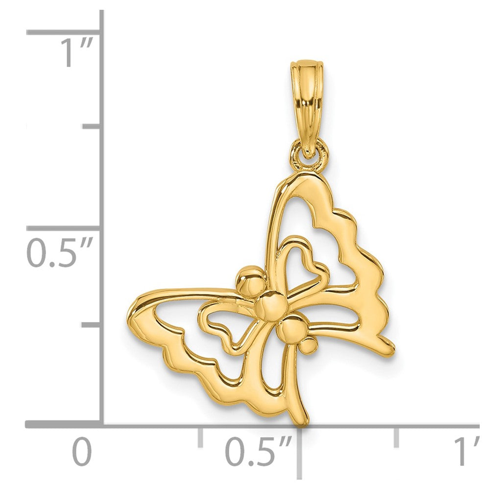 14K Polished Fancy Butterfly Charm