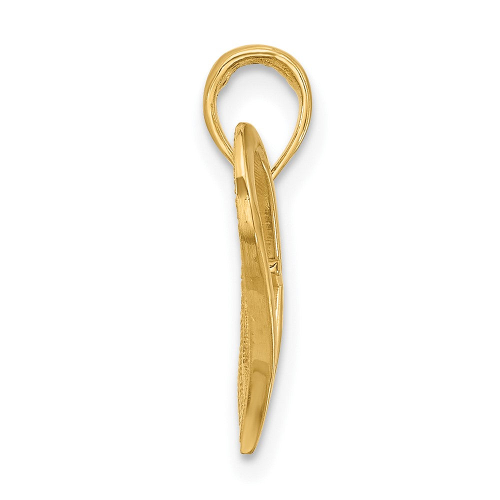 14K Polished Cross in Heart Charm