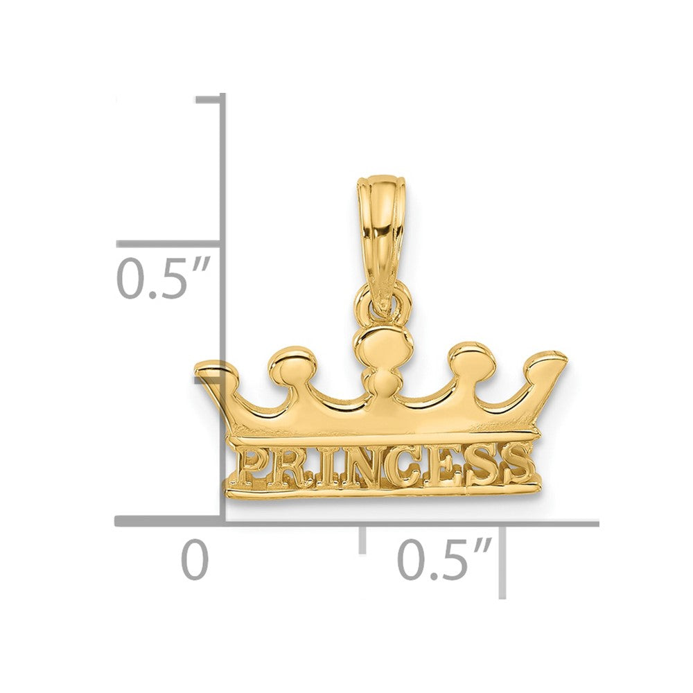 14K Polished PRINCESS Crown Charm