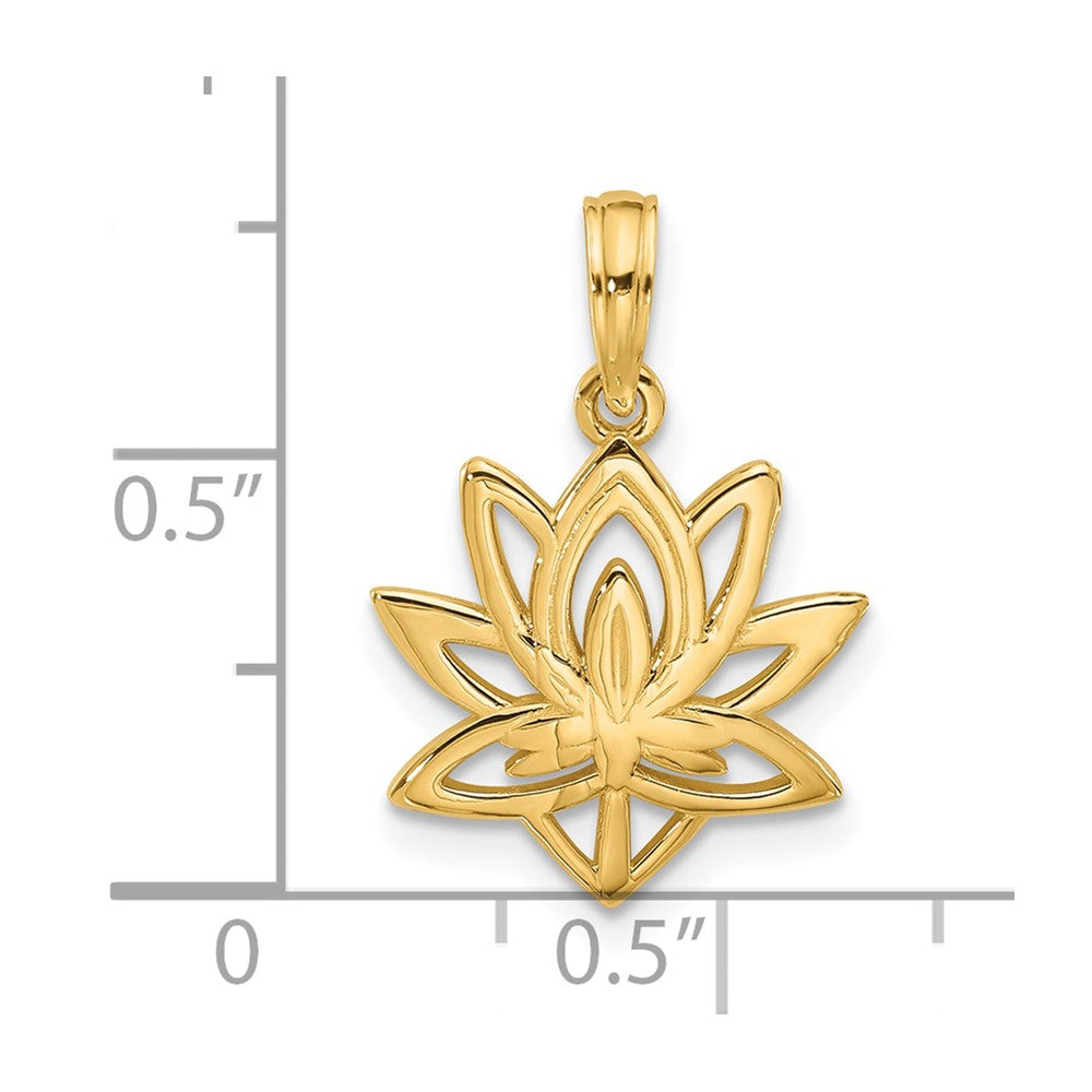 14K Polished Fancy Flower Charm