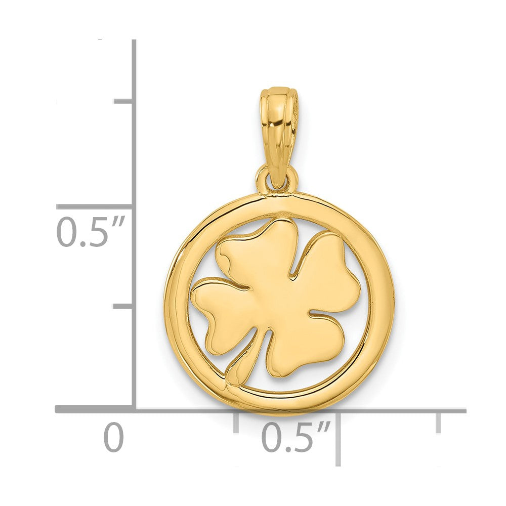 14K Polished Fancy Shamrock Charm