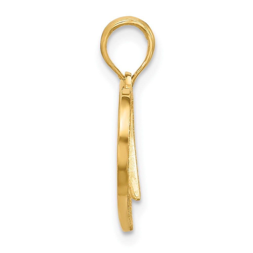 14K Polished Fancy Wings and Heart Charm