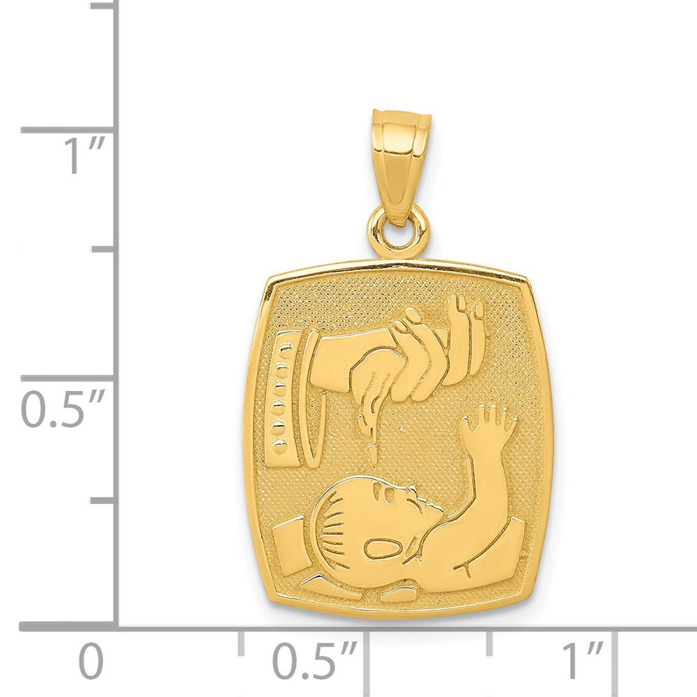 14K Satin / Polished Baptism Pendant