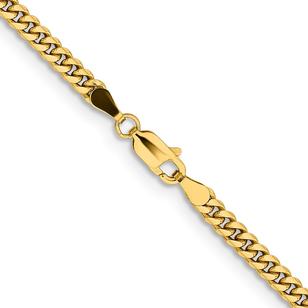 14K 22 inch 3.5mm Solid Miami Cuban Link with Lobster Clasp Chain