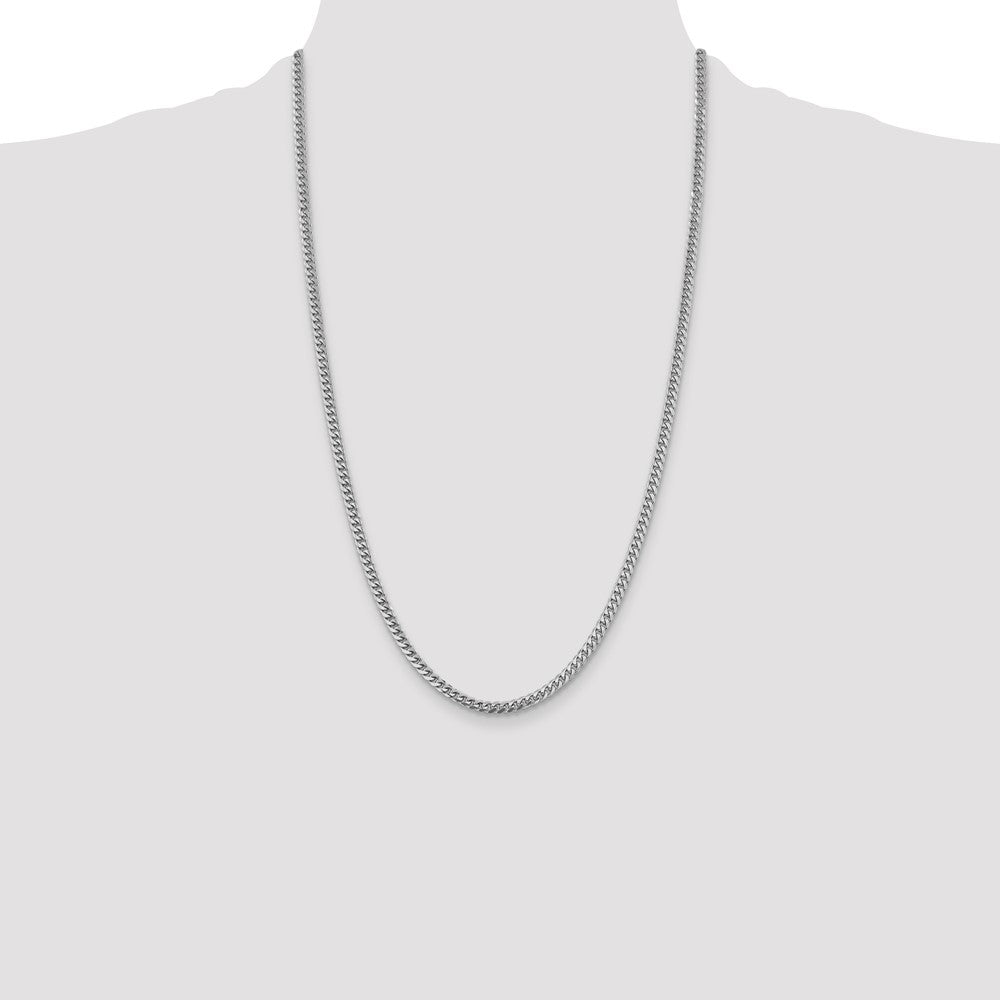 14k WG 4.25mm Solid Miami Cuban Chain