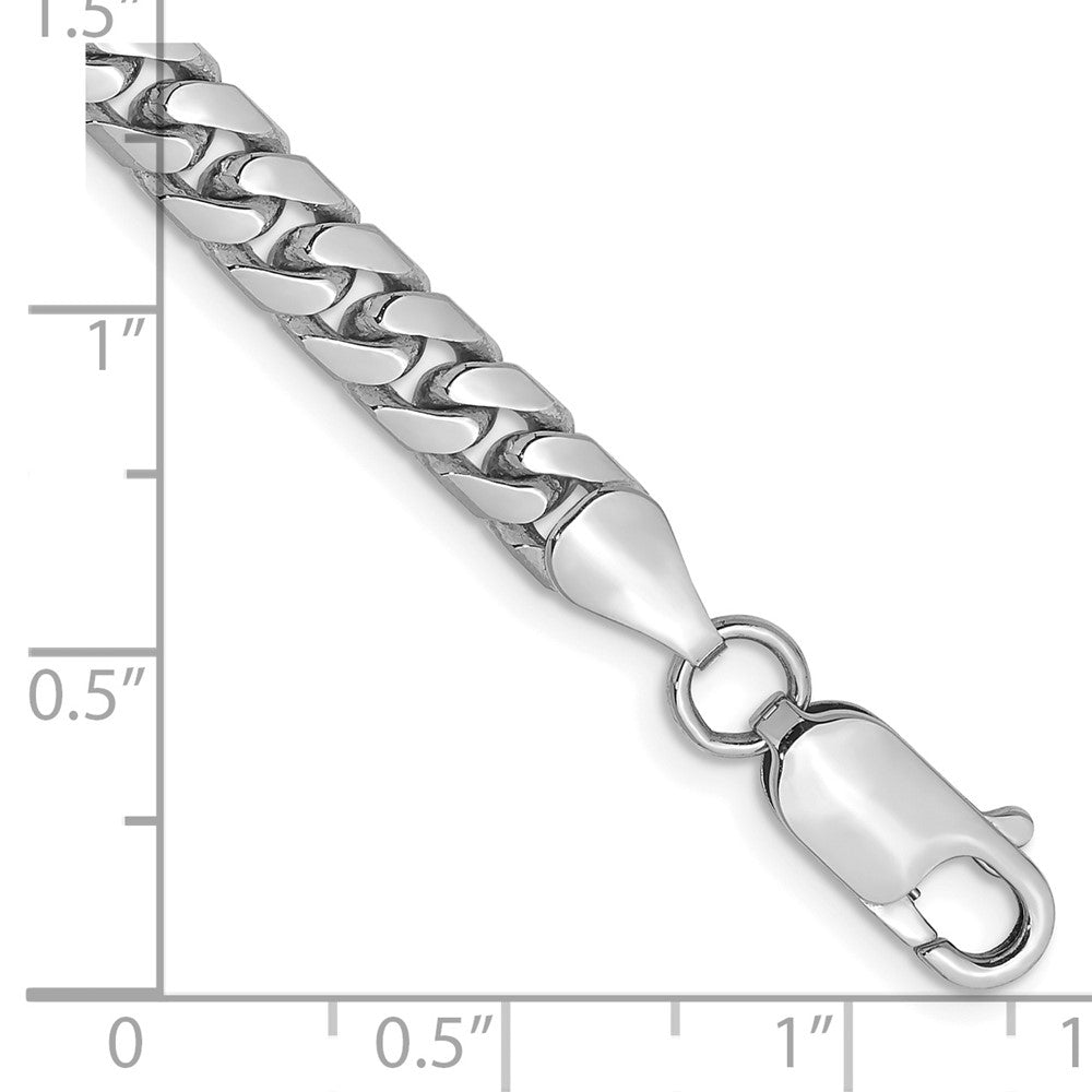 14K White Gold 7 inch 5mm Solid Miami Cuban Link with Lobster Clasp Bracelet