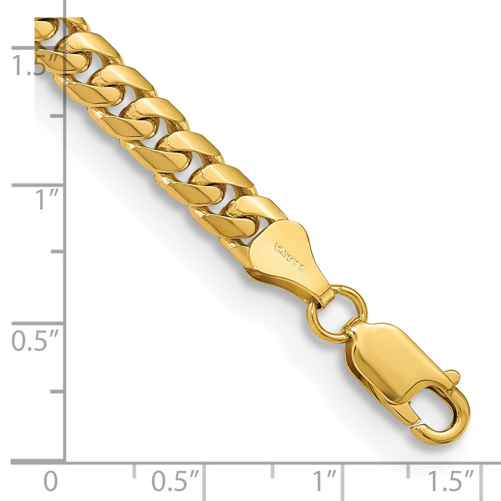 14K 9 inch 5.5mm Solid Miami Cuban Link with Lobster Clasp Chain