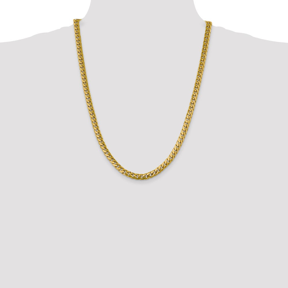 14K 24 inch 6.25mm Solid Miami Cuban Link with Lobster Clasp Chain