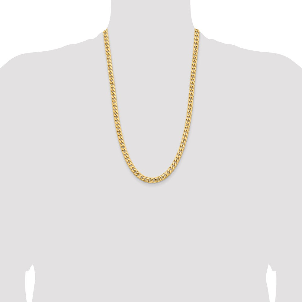14K 26 inch 6.75mm Solid Miami Cuban Link with Lobster Clasp Chain