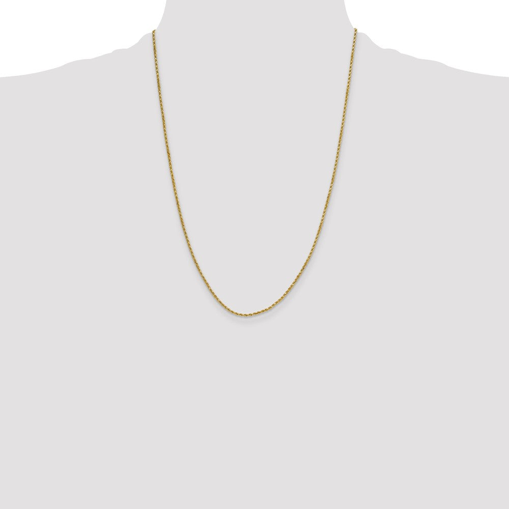 14K 24 inch 2mm Semi Solid Diamond-cut Rope with Lobster Clasp Chain