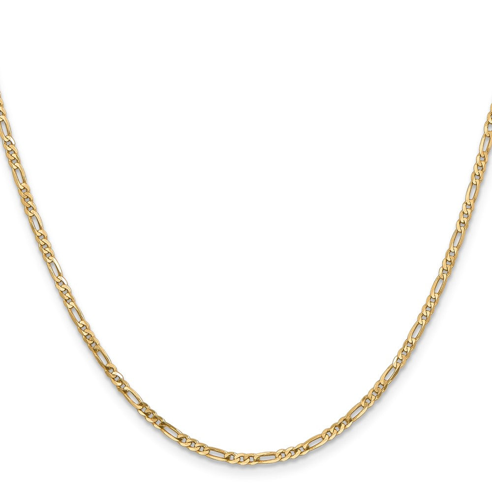 14K 30 inch 2.25mm Flat Figaro with Lobster Clasp Chain