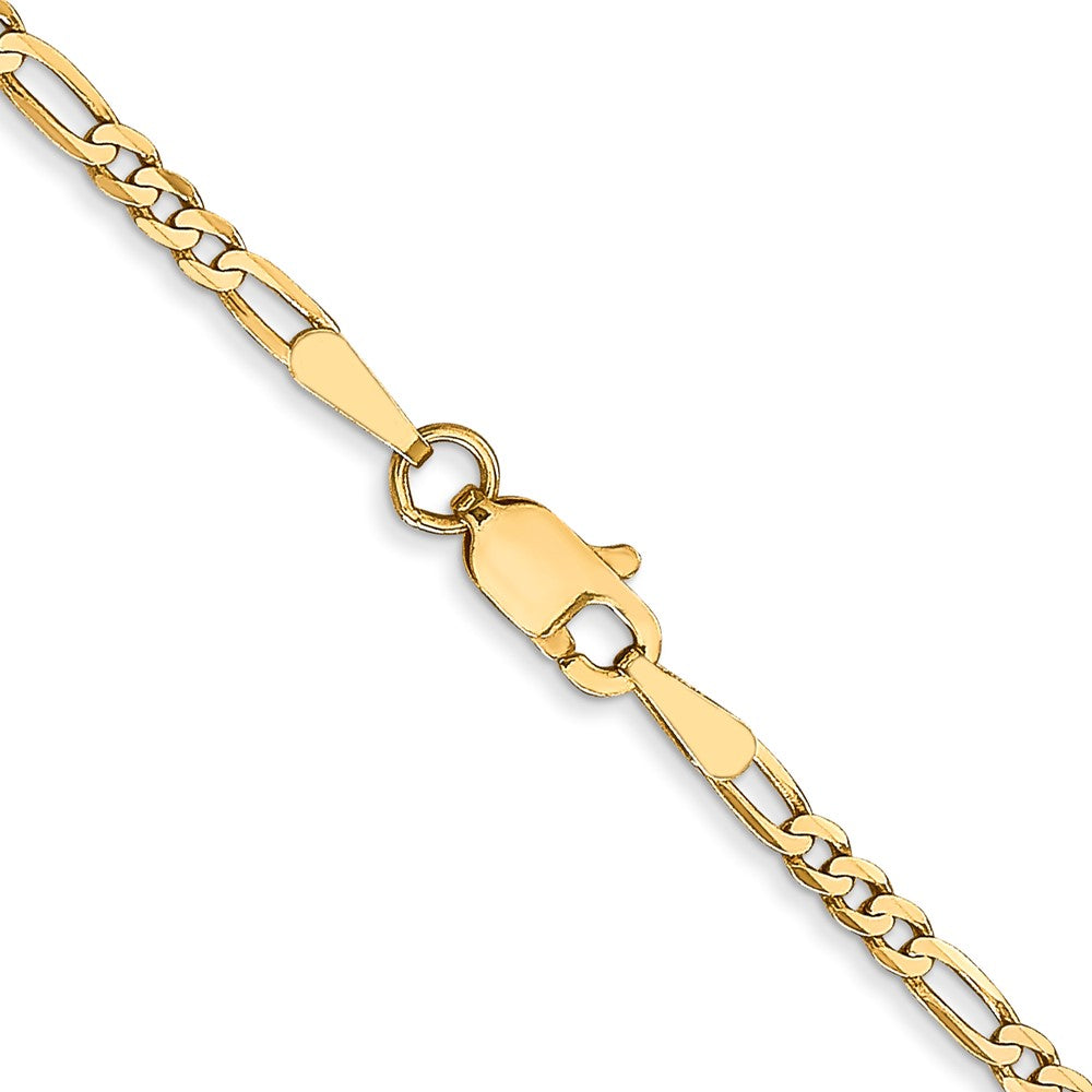 14K 30 inch 2.25mm Flat Figaro with Lobster Clasp Chain