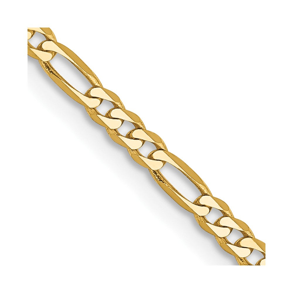 14K 30 inch 2.25mm Flat Figaro with Lobster Clasp Chain
