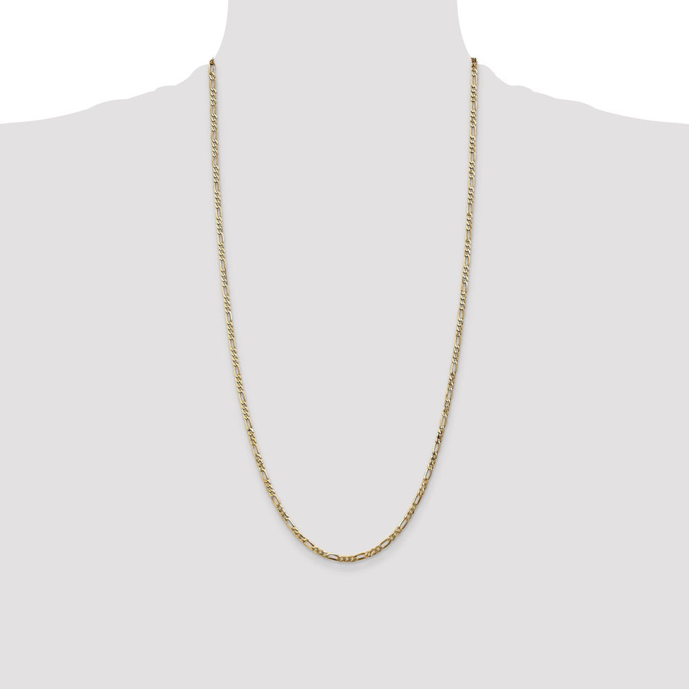 14K 28 inch 2.75mm Flat Figaro with Lobster Clasp Chain