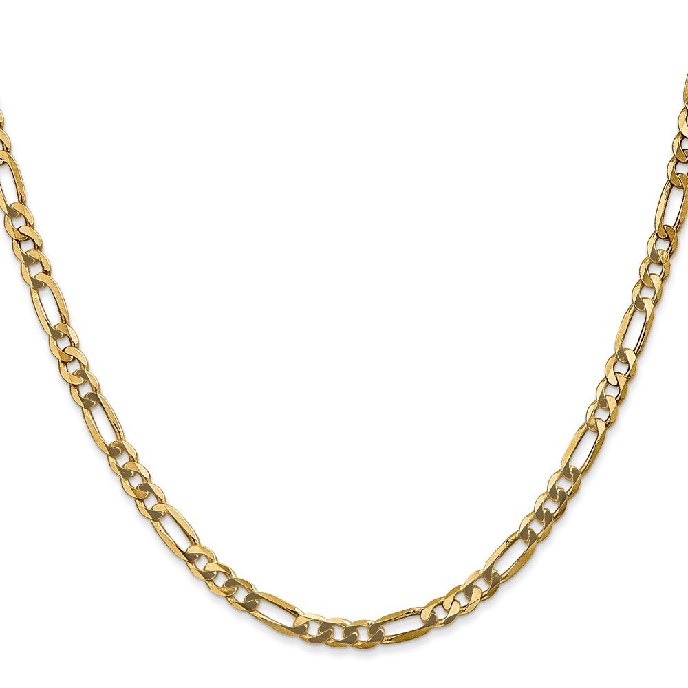 14K 26 inch 4mm Flat Figaro with Lobster Clasp Chain