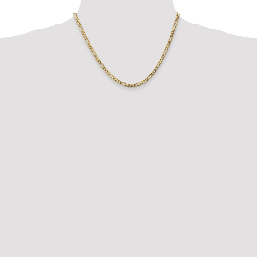 14K 20 inch 4mm Flat Figaro with Lobster Clasp Chain