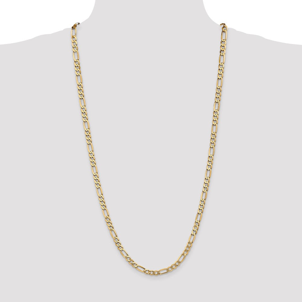 14K 30 inch 5.25mm Flat Figaro with Lobster Clasp Chain