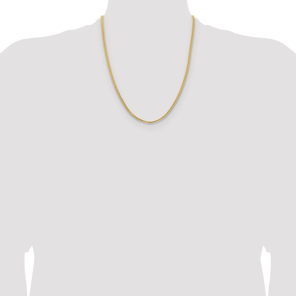 14K 22 inch 3mm Franco with Fancy Lobster Clasp Chain