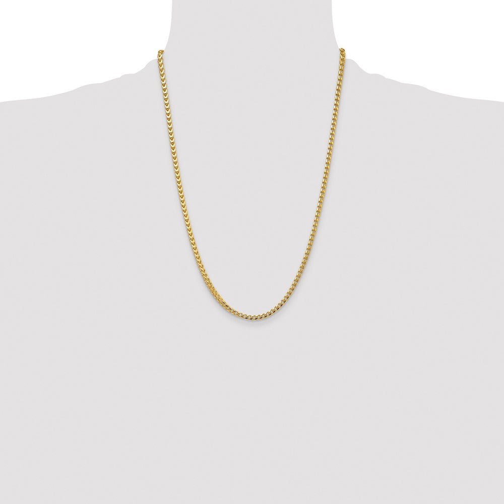 14K 24 inch 3.7mm Franco with Fancy Lobster Clasp Chain
