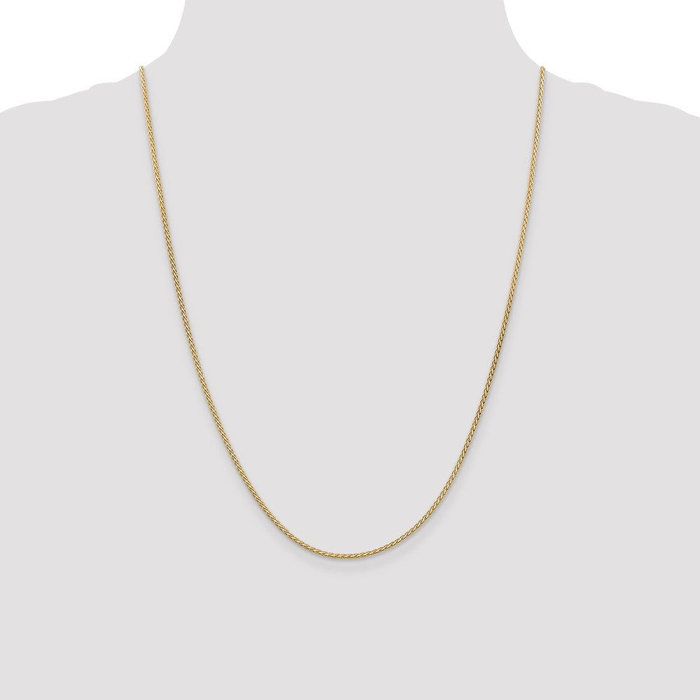 14K 24 inch 1.9mm Flat Wheat with Lobster Clasp Chain