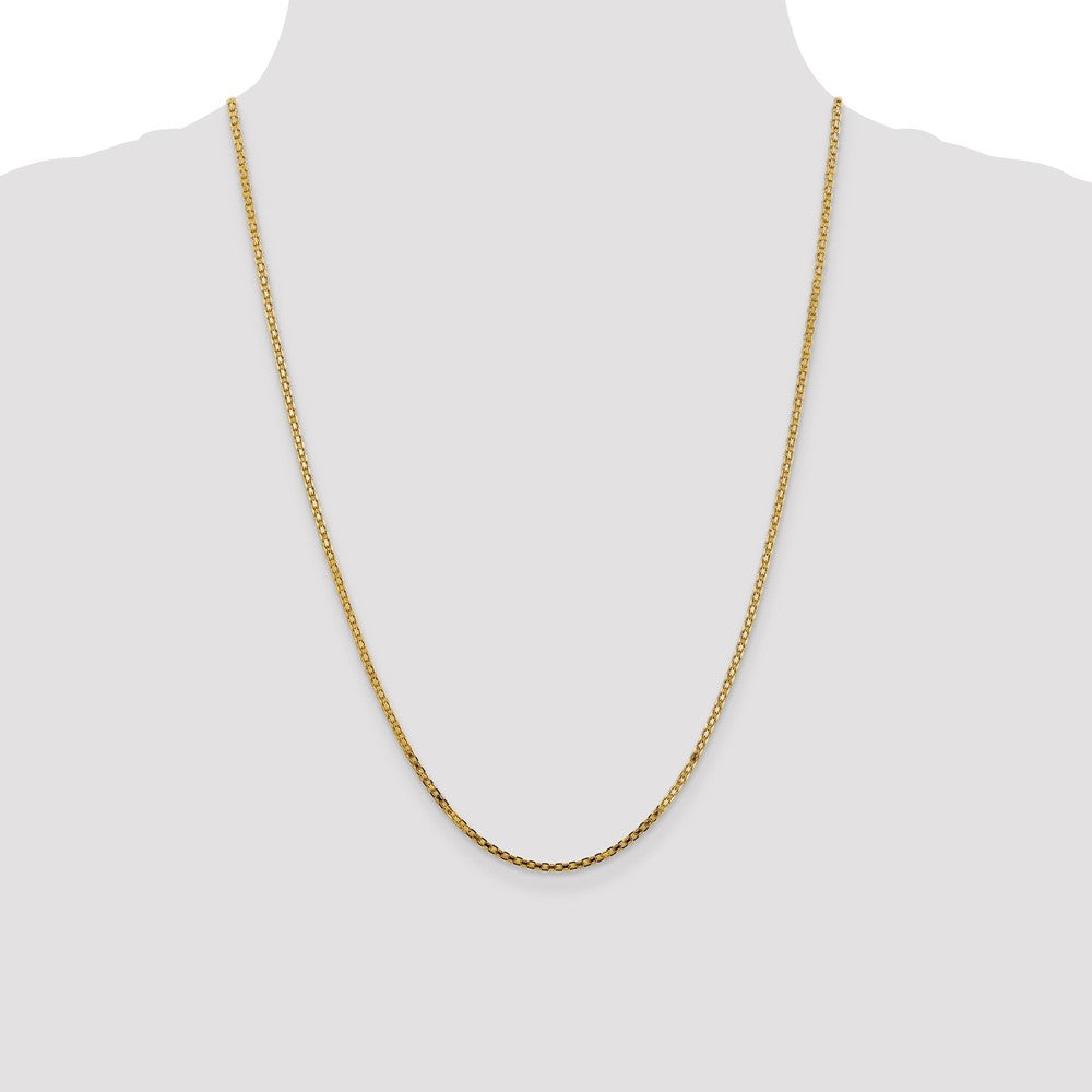 14K 24 inch 1.8mm Lightweight Flat Bismark with Lobster Clasp Chain