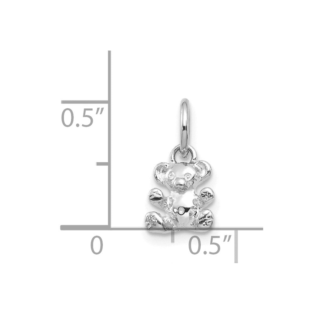 14k White Gold Teddy Bear Charm