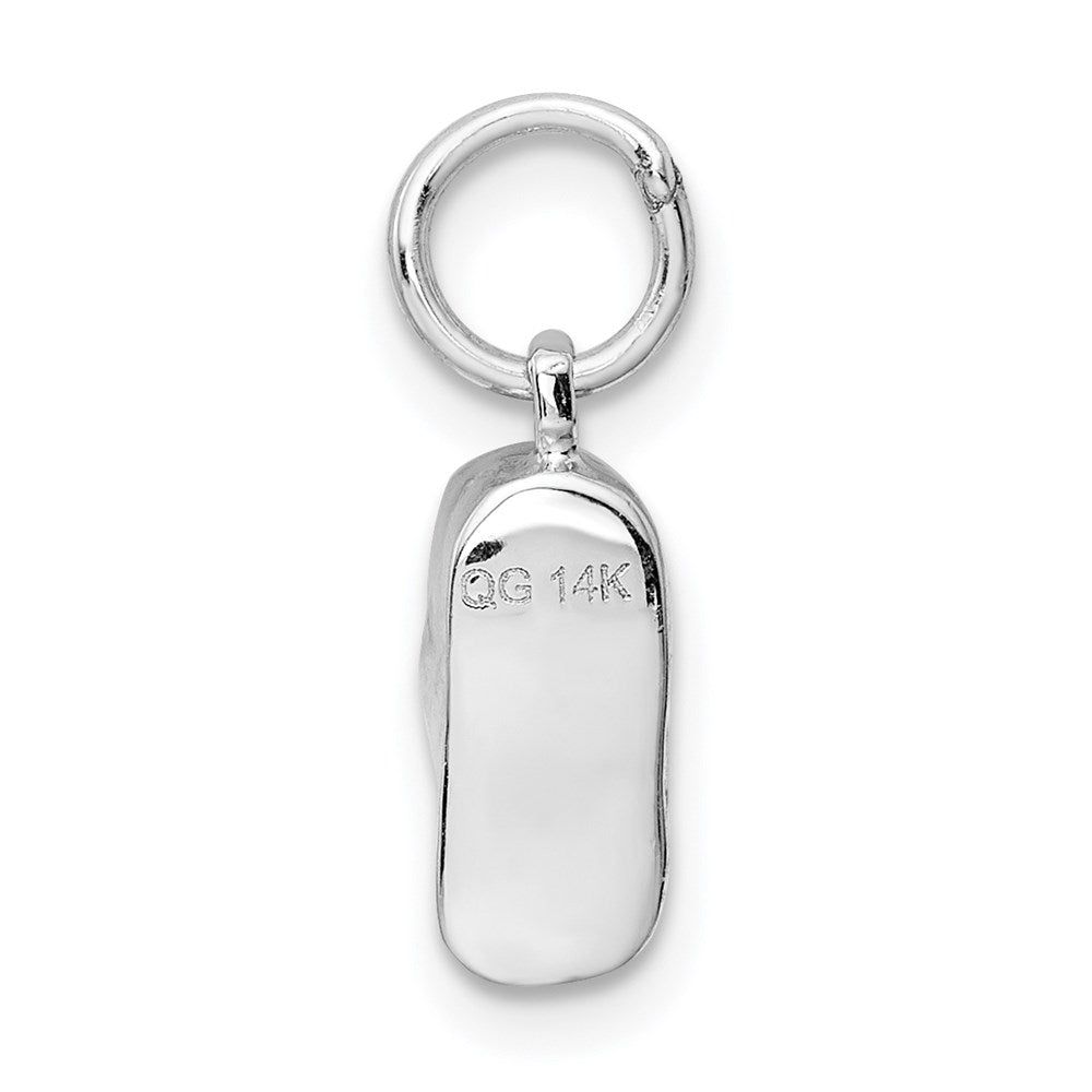 14k 3D White Gold Baby Shoe Charm