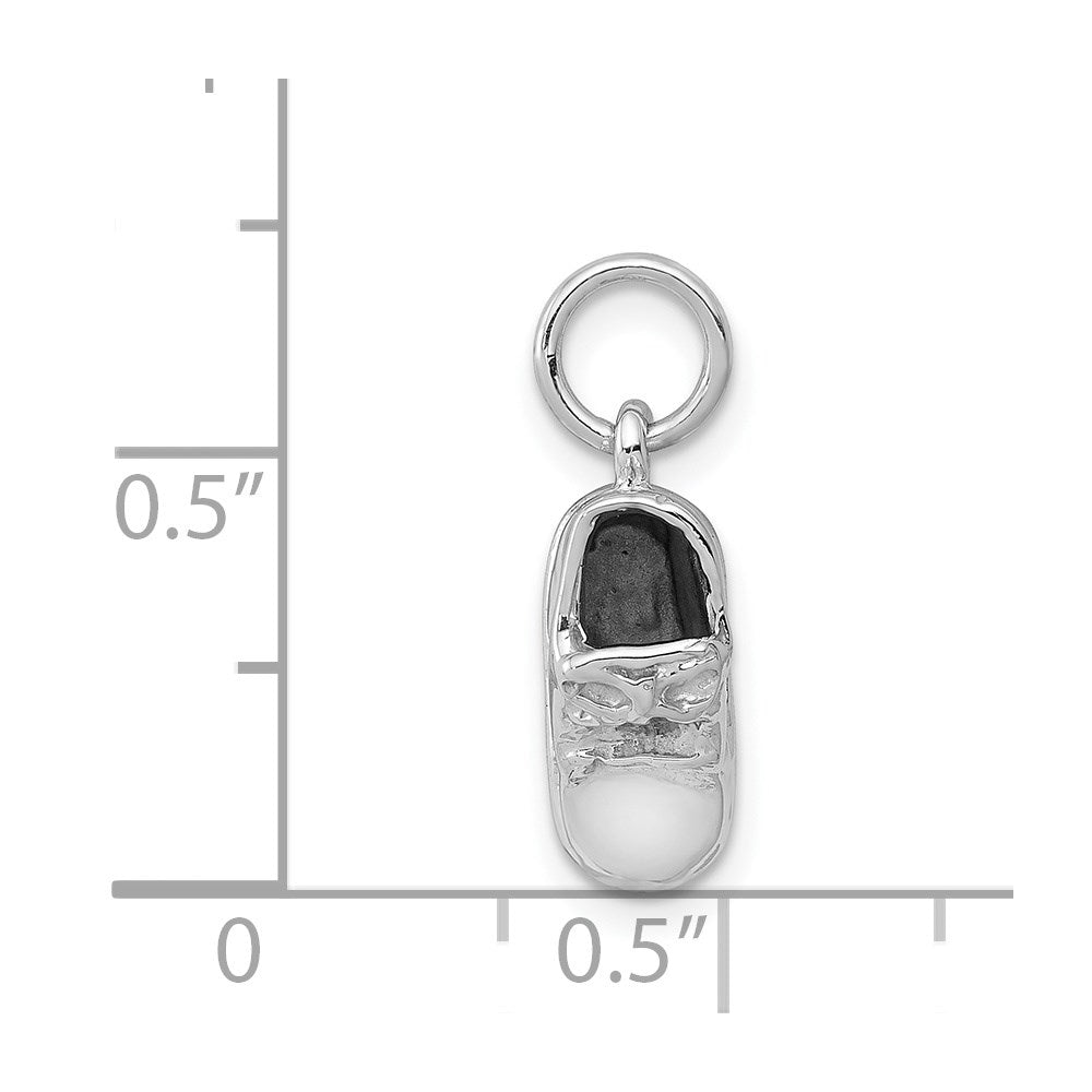 14k 3D White Gold Baby Shoe Charm