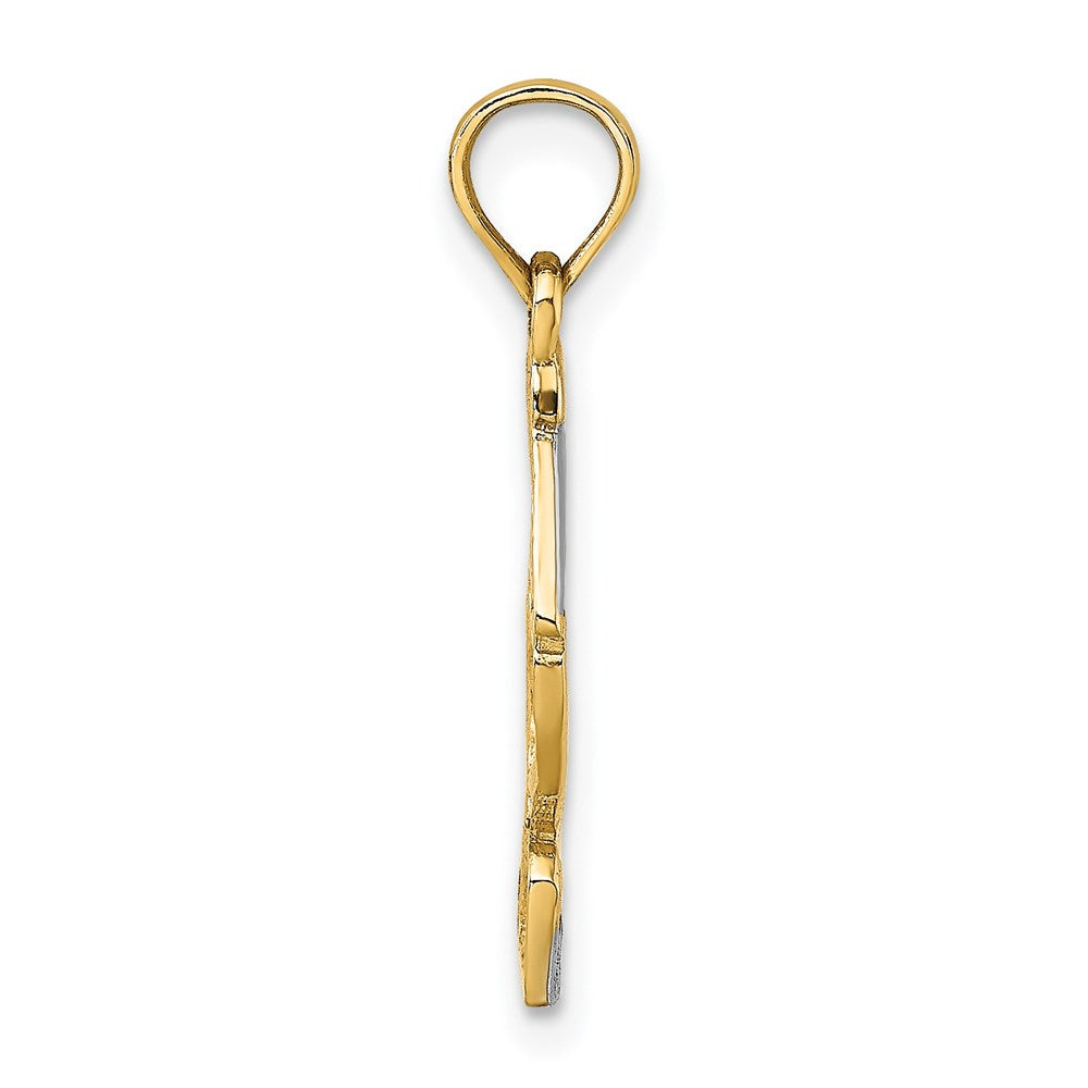 14K and Rhodium Pelican Standing Charm