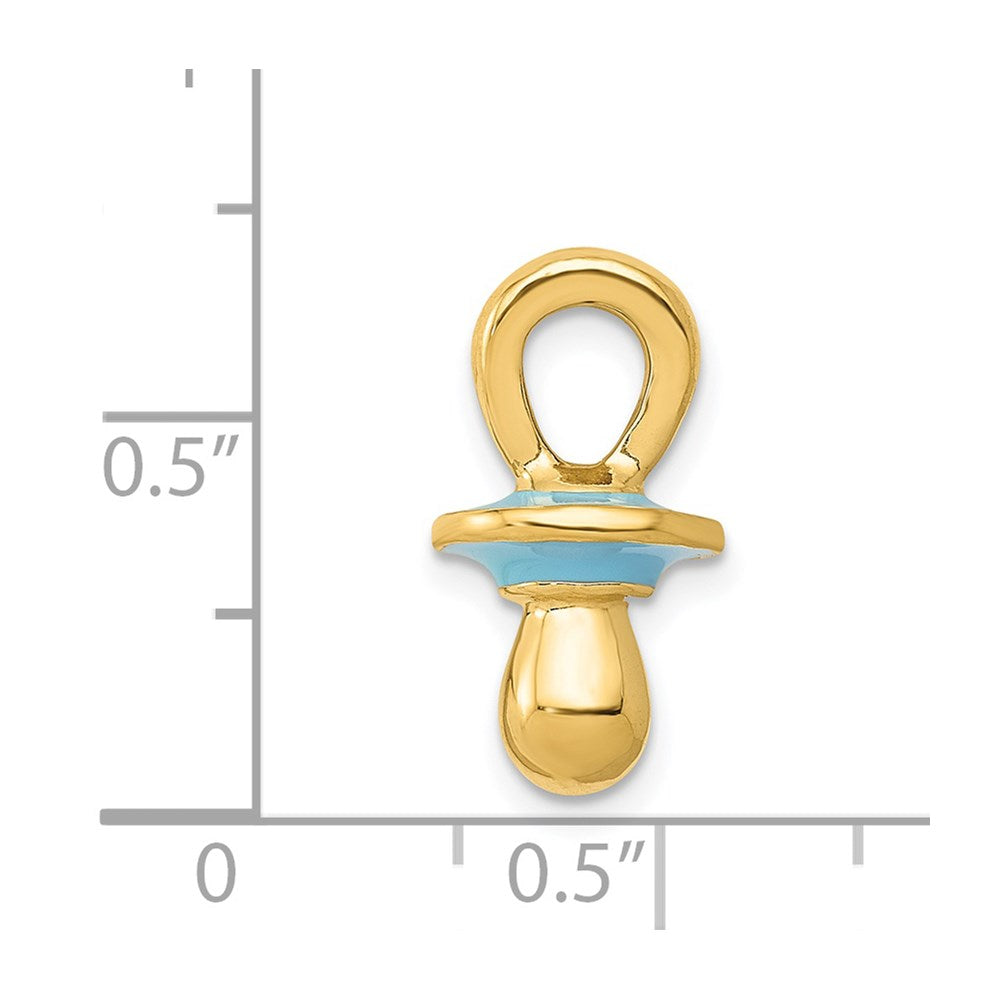 14k Blue Enameled 3D Pacifier Pendant