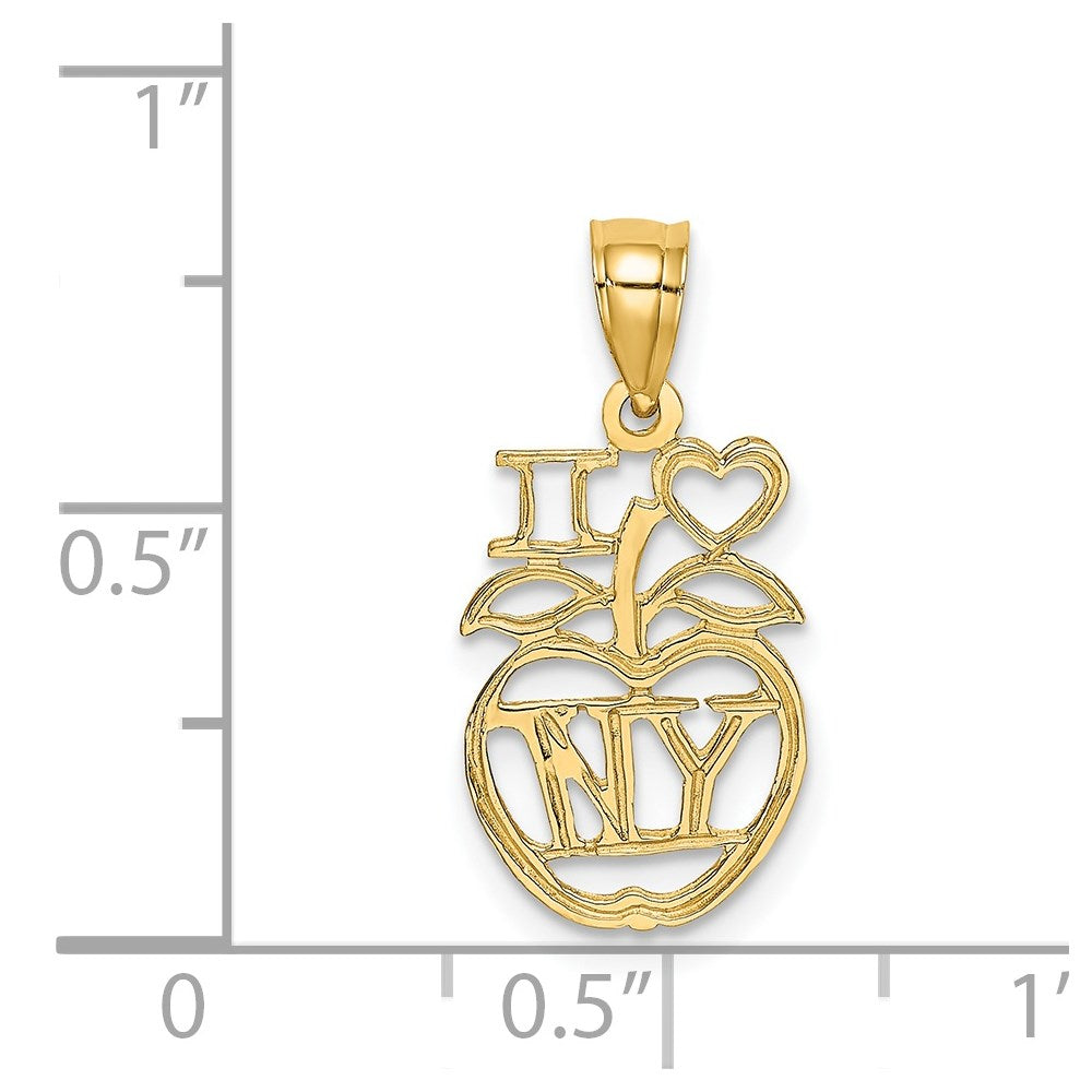 14K I HEART NY Apple Charm