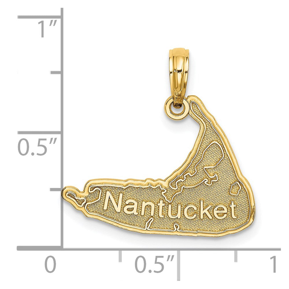 14k NANTUCKET Map Charm
