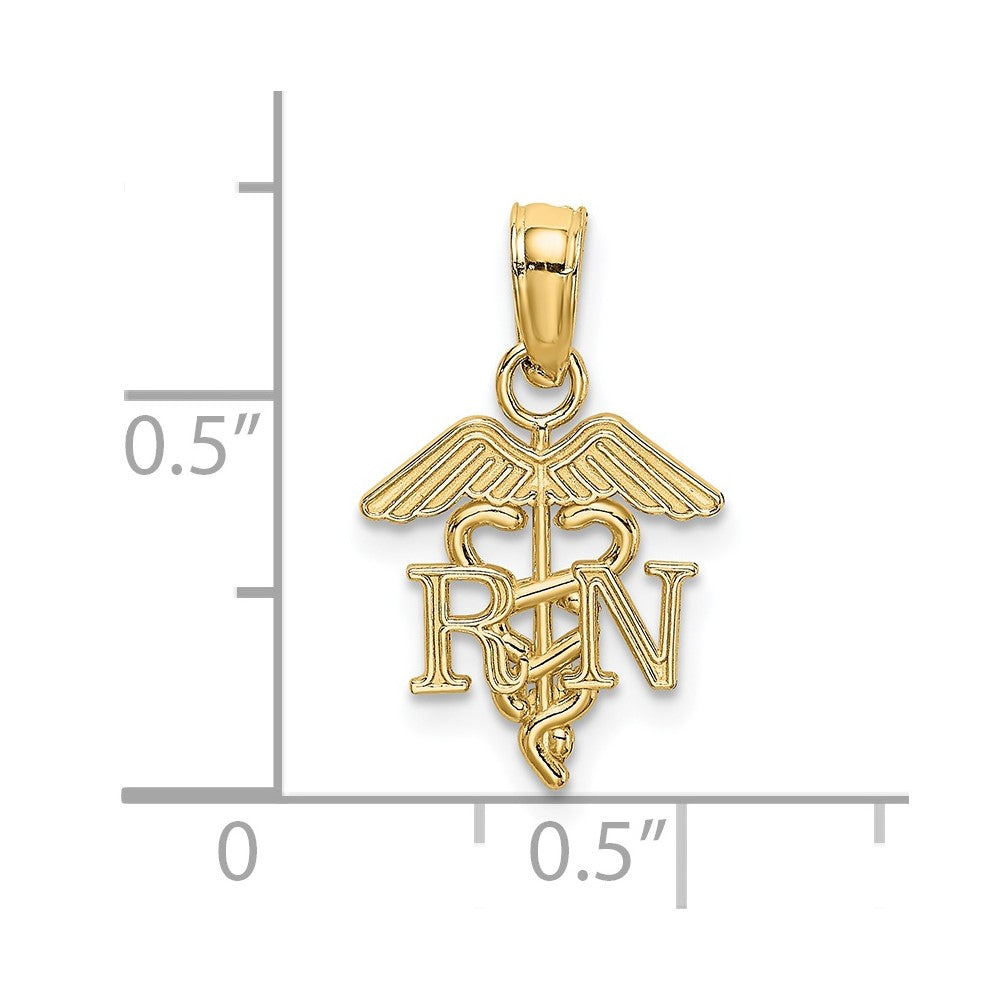 14K RN Caduceus Charm