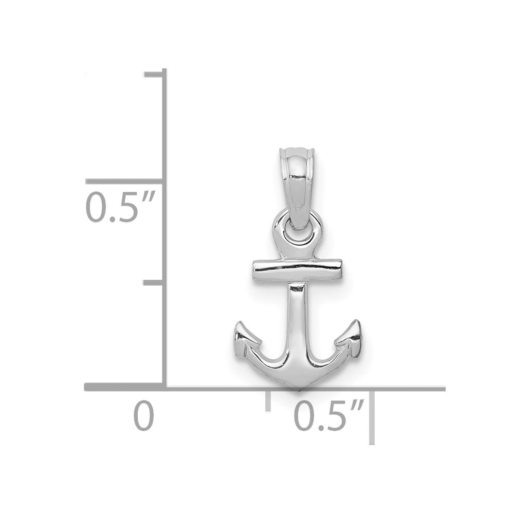 14k White Gold Mini Anchor Pendant