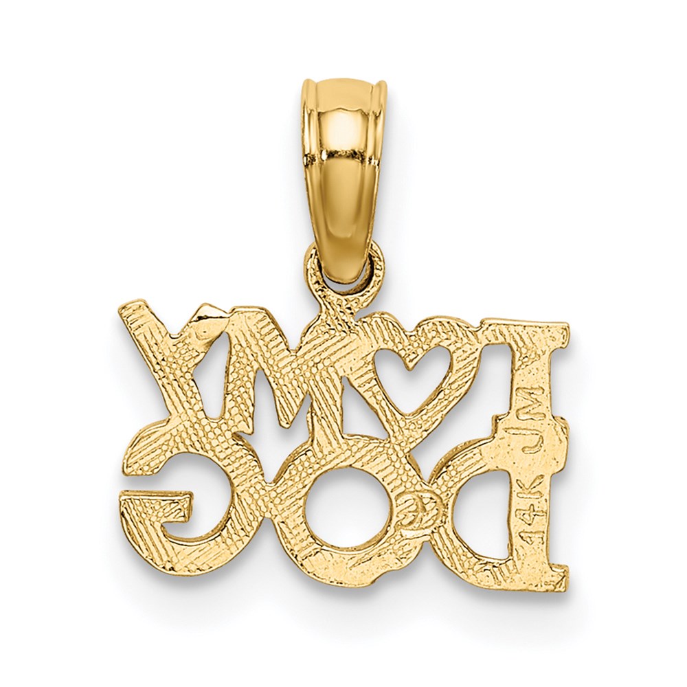 14k I HEART MY DOG Charm