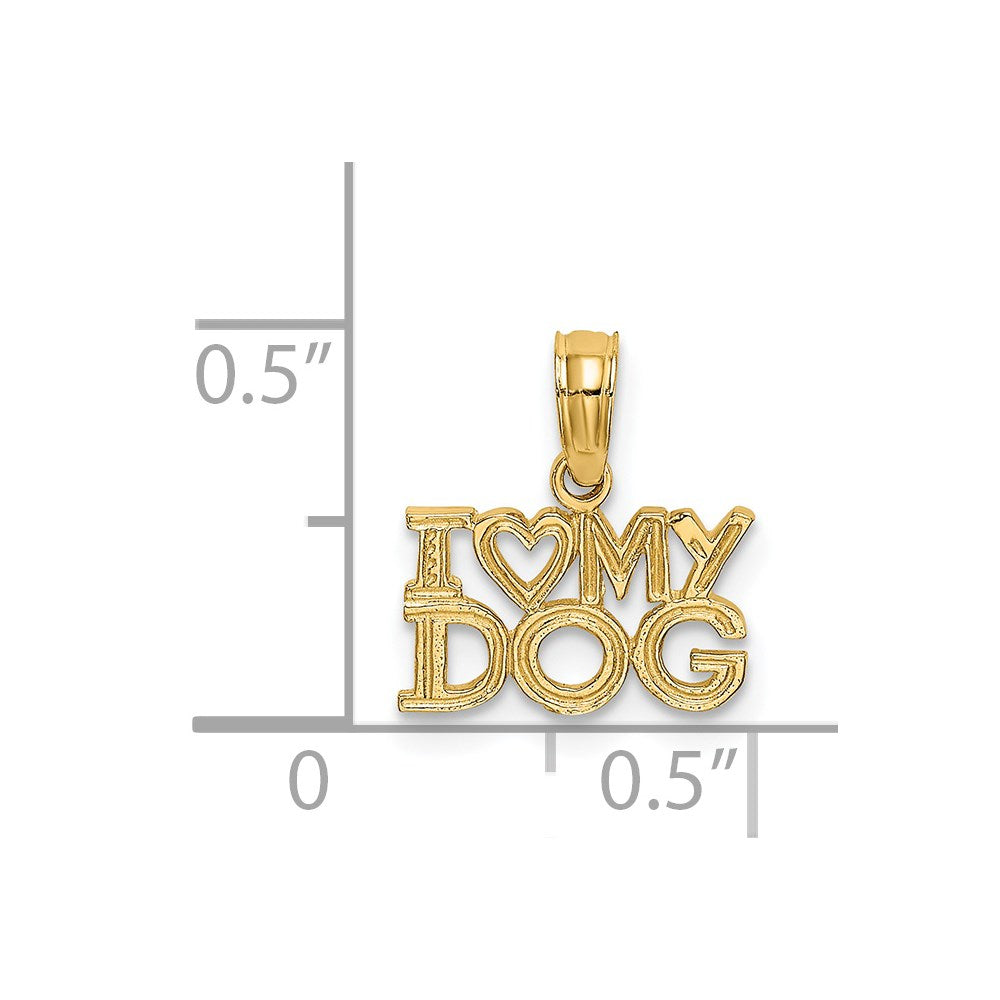 14k I HEART MY DOG Charm