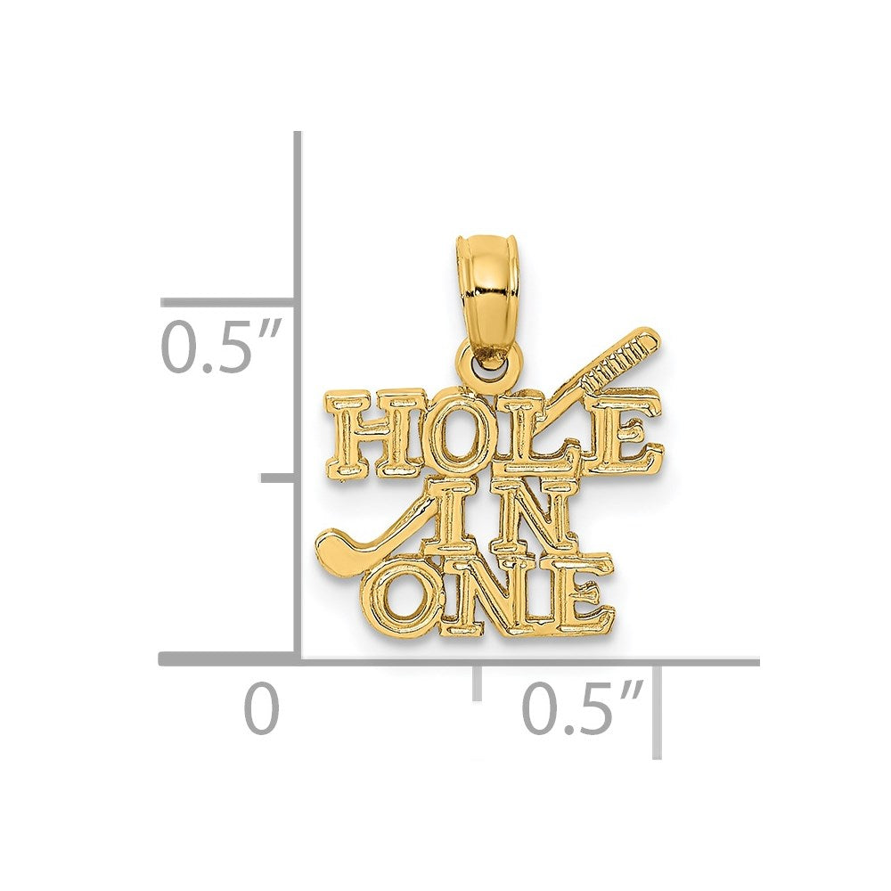 14K HOLE IN ONE w/Golf Club Charm