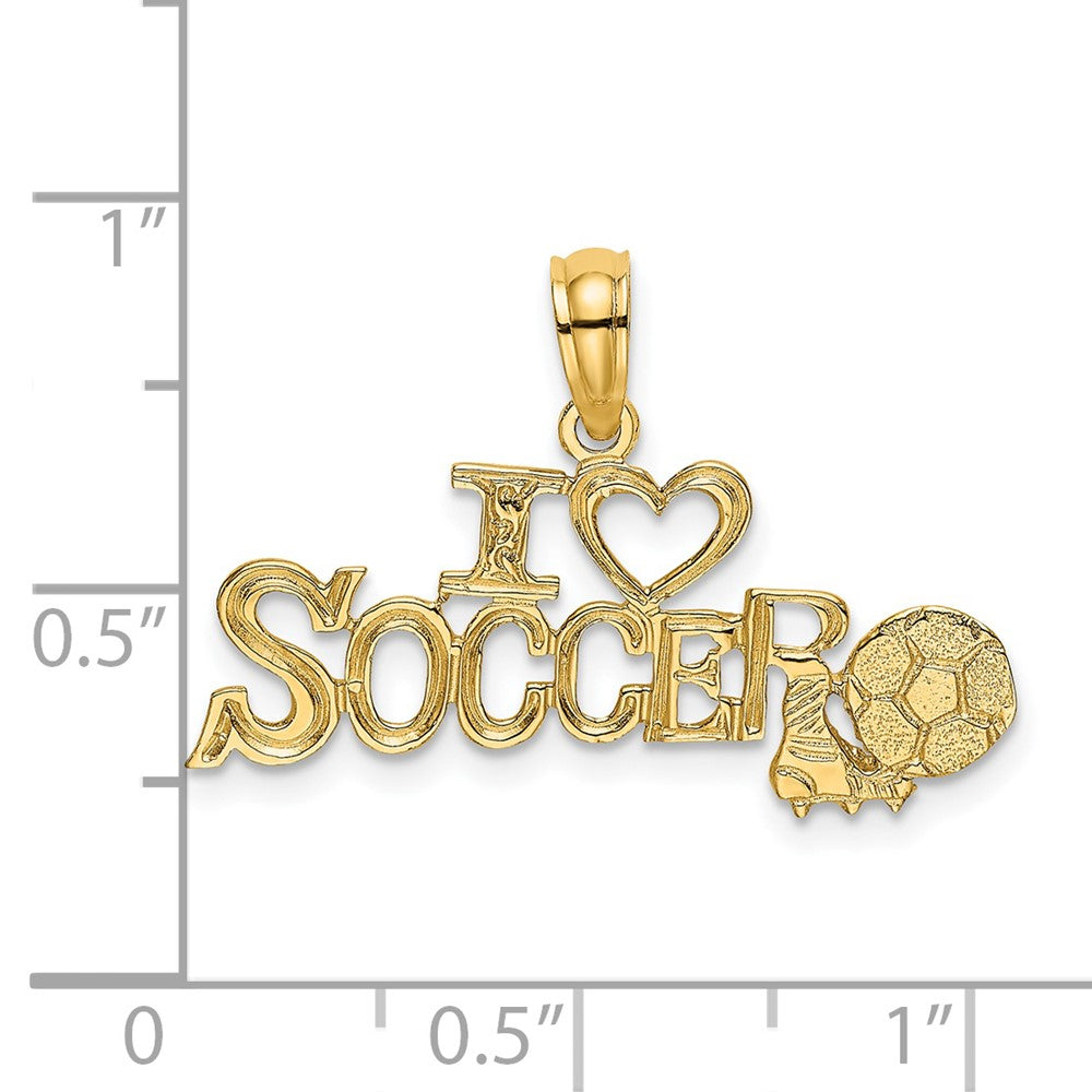 14K I HEART SOCCER w/Ball Charm