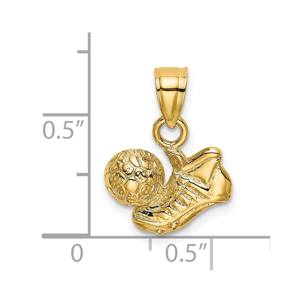 14k Soccer Ball w/Shoe Charm