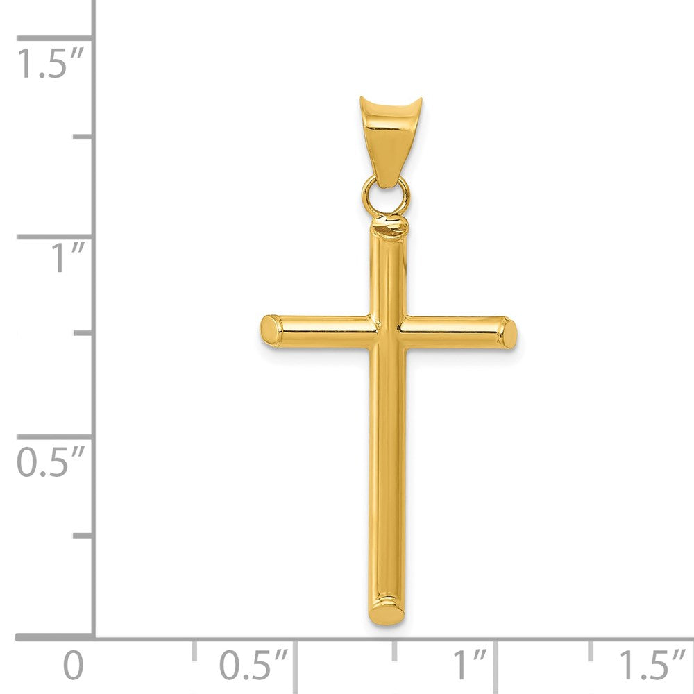 14k 3-D Polished Hollow Cross Pendant