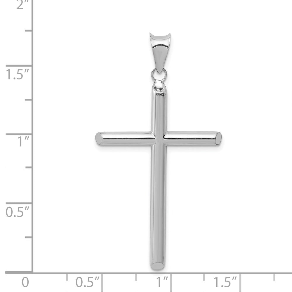 14k White Gold Hollow Cross Pendant
