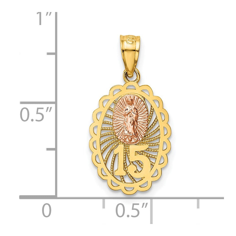 14k Two-tone 15 Guadalupe Pendant